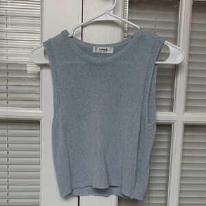 VIVID Women's Light Blue Knit Tank Top